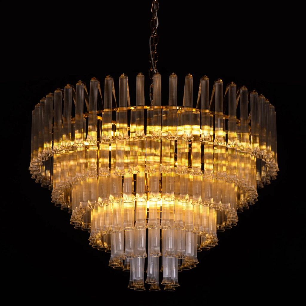 Gold Clear Glass&nbsp;Chandelier